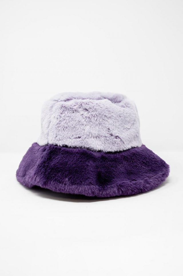 Sombrero de pescador violeta de piel sintética