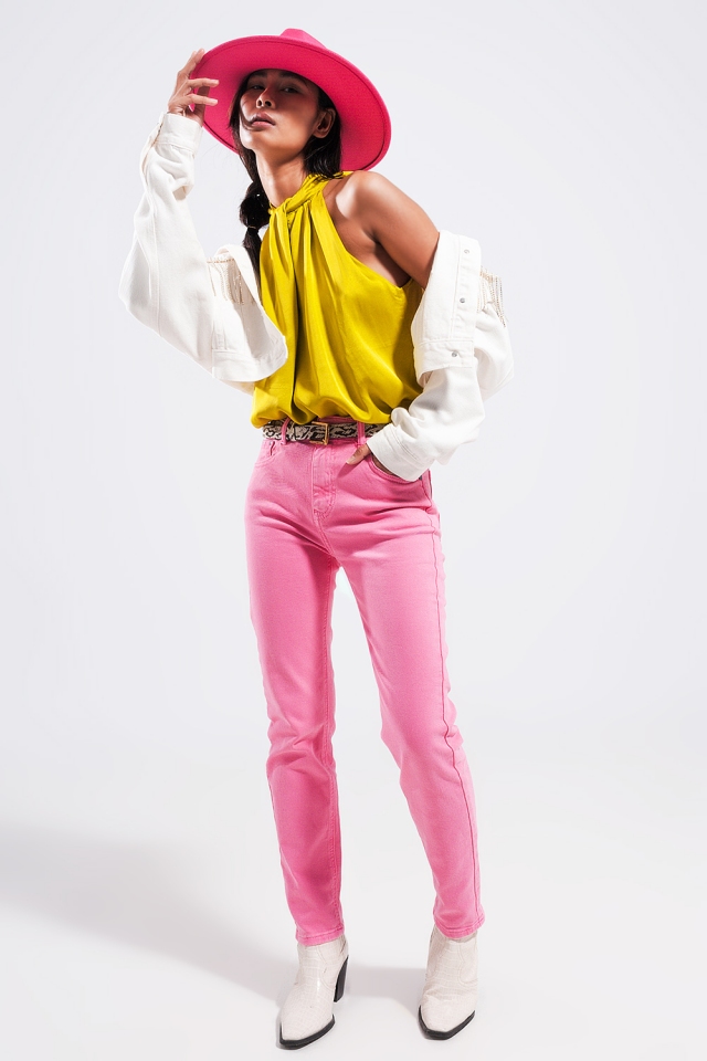 Jeans aus Baumwolle in rosa