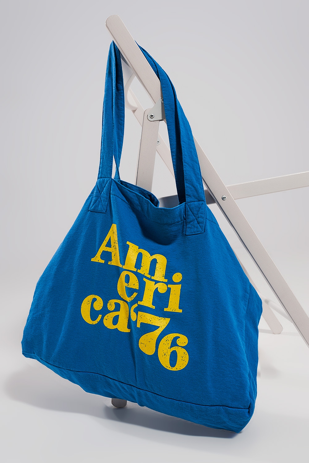Bolso tote azul de lona AMERICA 76 Bolso tote azul de lona AMERICA 76