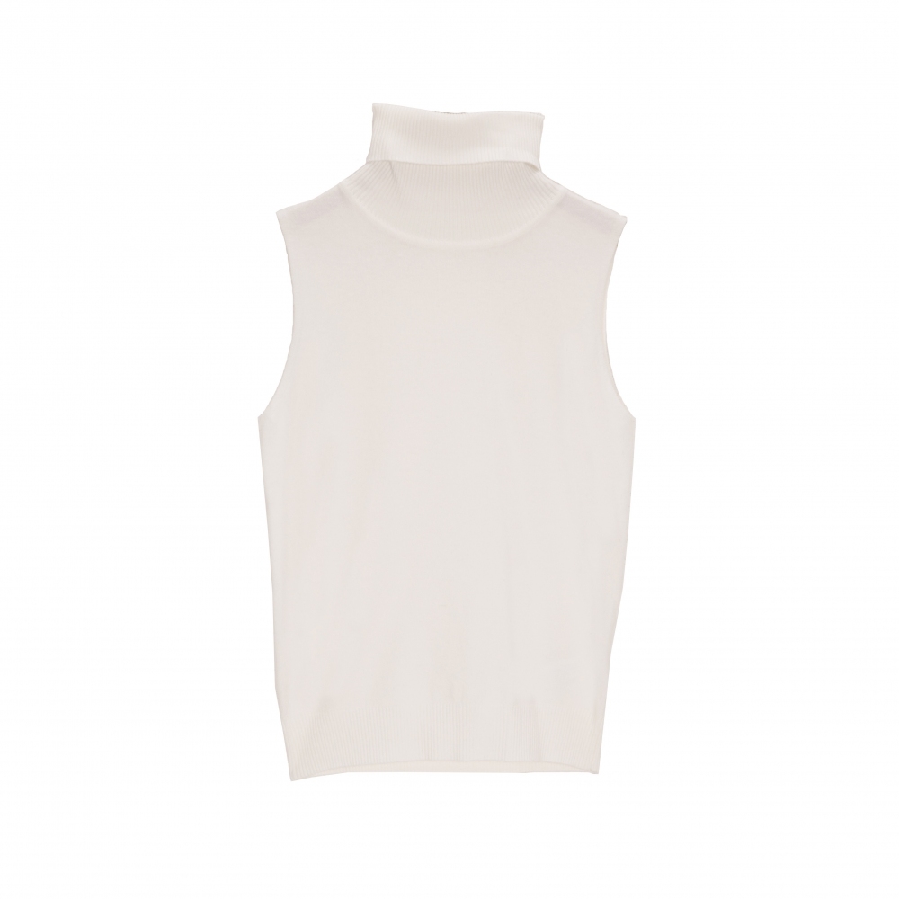 Jersey sin mangas en color crema Jersey sin mangas en color crema