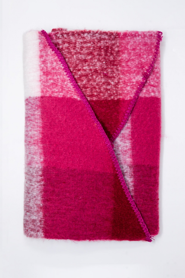 Sciarpa in crema e rosa