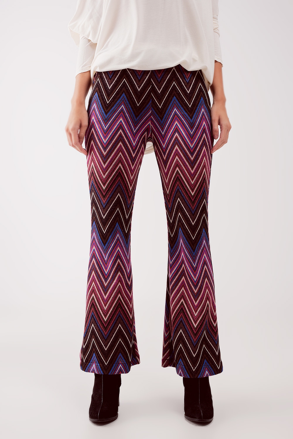Pantalones con estampado geométrico fucsia Pantalones con estampado geométrico fucsia