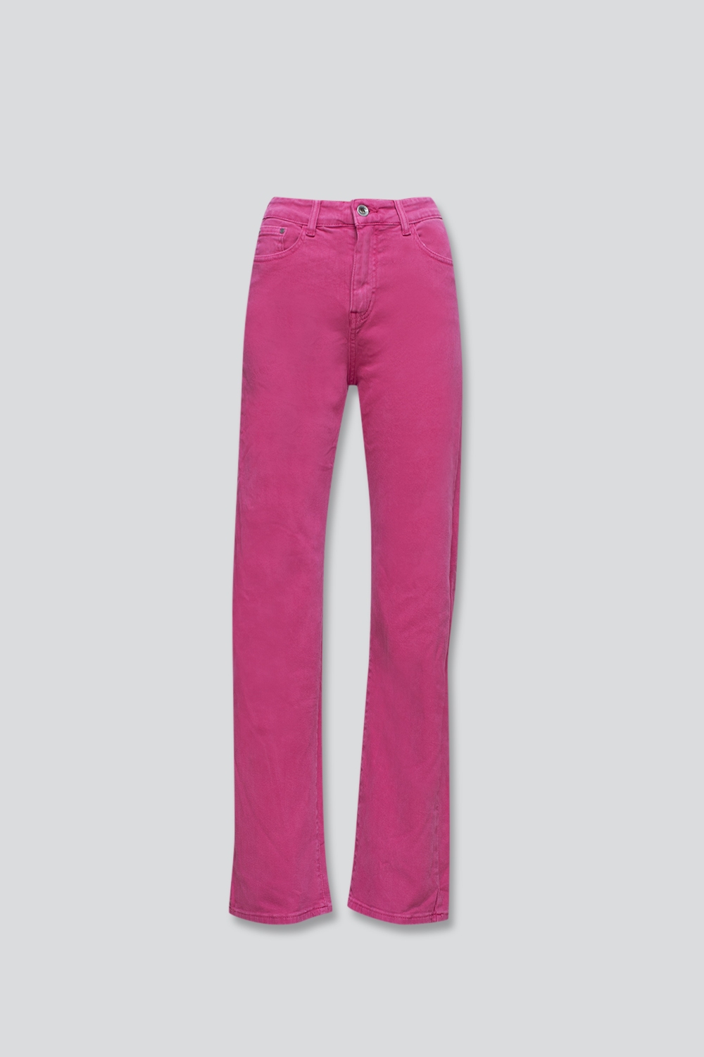 Vaqueros mom fucsia de tiro alto y corte holgado Vaqueros mom fucsia de tiro alto y corte holgado