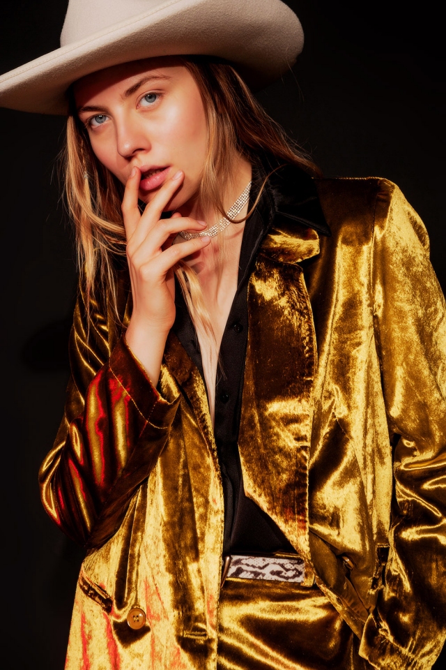 Lime groene oversized fluwelen blazer