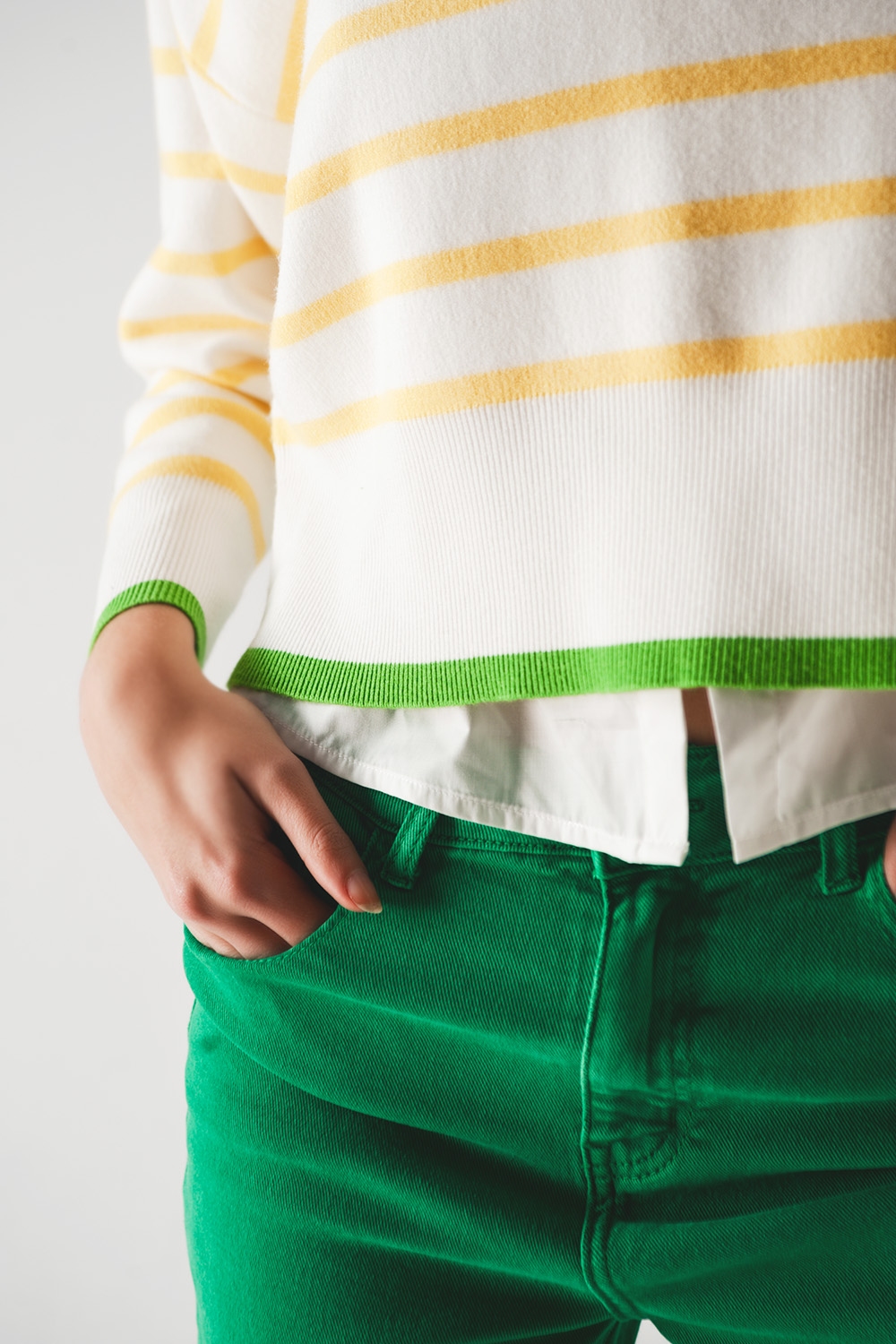Jersey de rayas en amarillo y blanco Jersey de rayas en amarillo y blanco