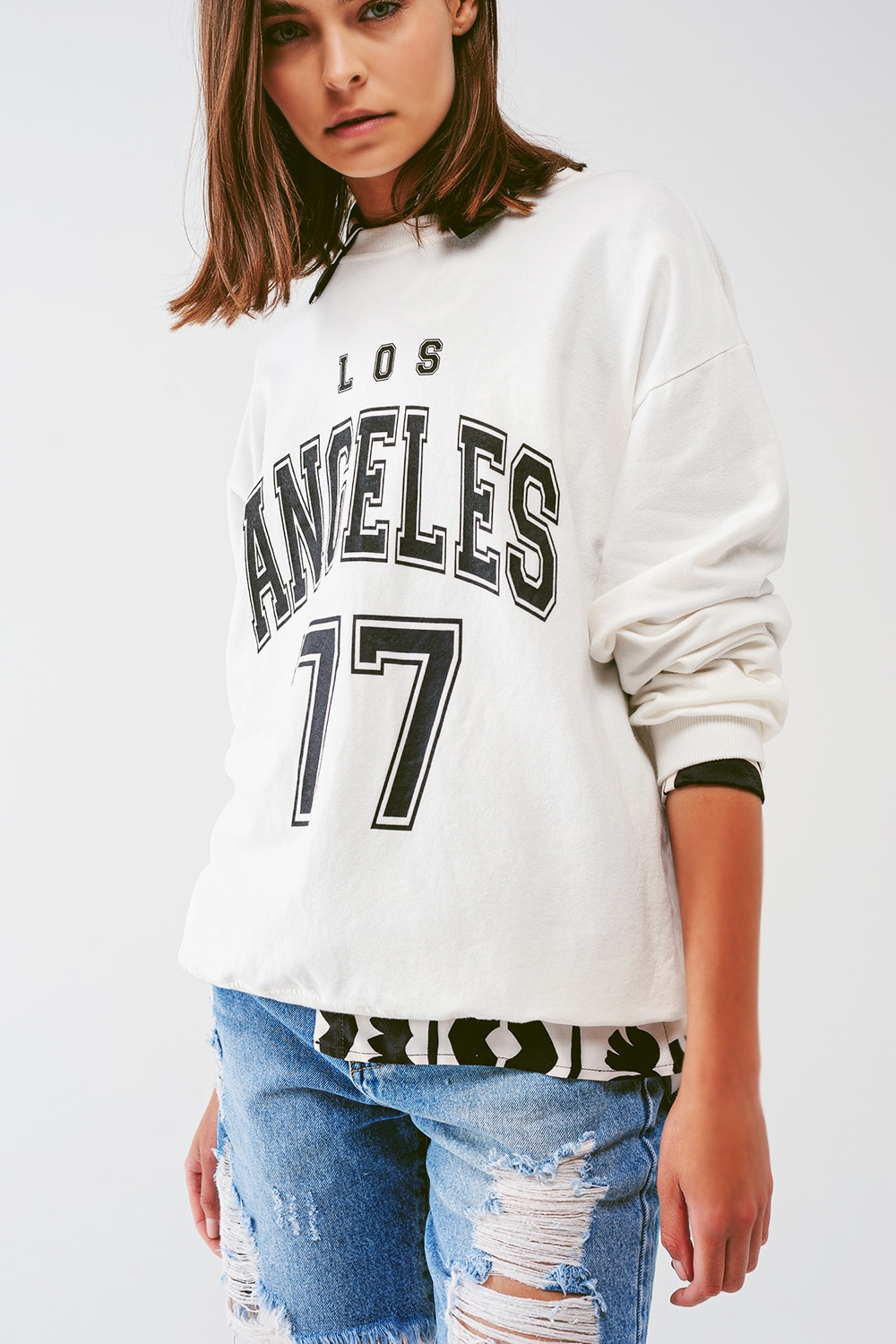 Sudadera holgada con texto de Los Angeles Sudadera holgada con texto de Los Angeles