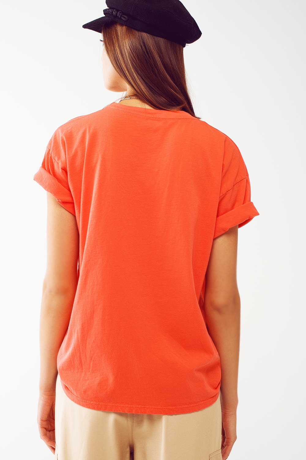 Camiseta con estampado gr&aacute;fico Limited en naranja