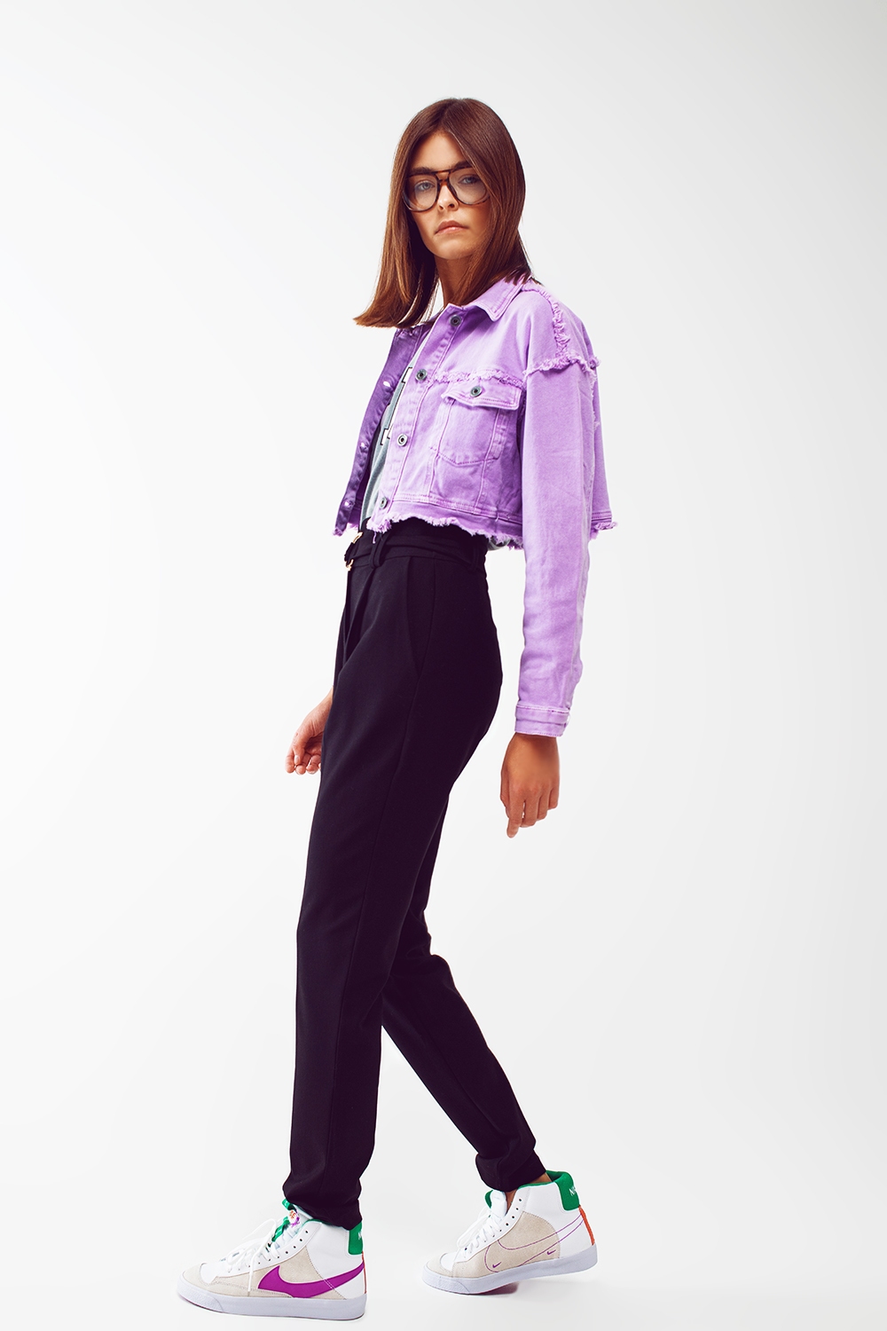Chaqueta vaquera corta morada Chaqueta vaquera corta morada