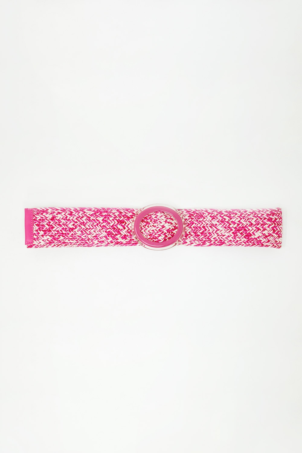 Cinturón trenzado con hebilla redonda en rosa Cinturón trenzado con hebilla redonda en rosa