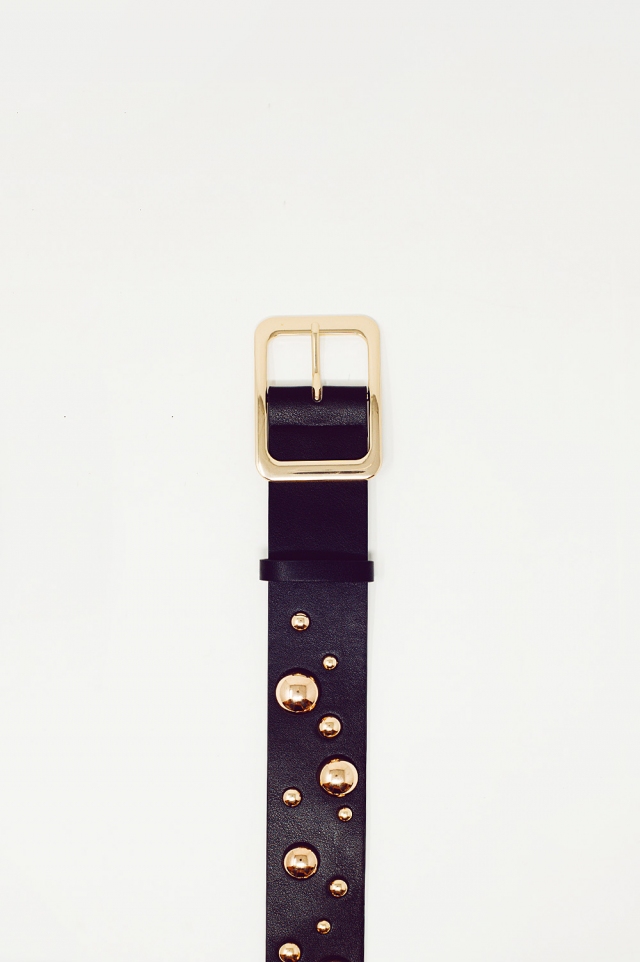 ceinture noir avec applications de bulles métalliques