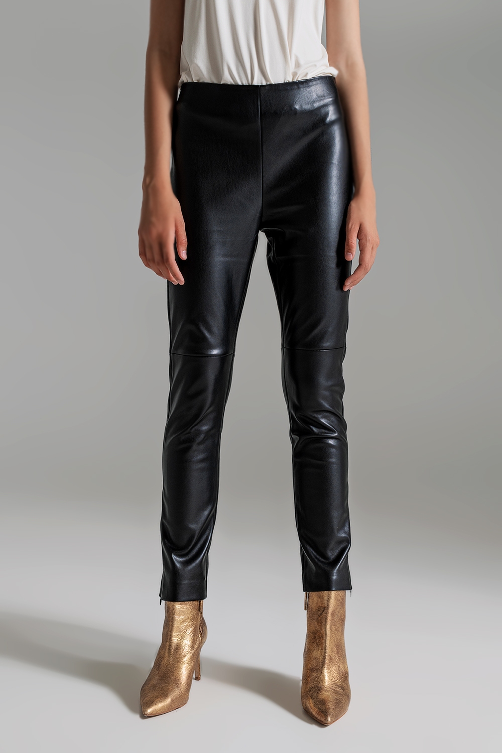 pantalones pitillo negros efecto piel pantalones pitillo negros efecto piel