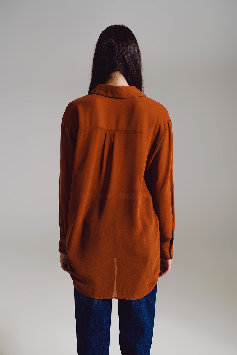 Blusa de gasa en color camel Blusa de gasa en color camel