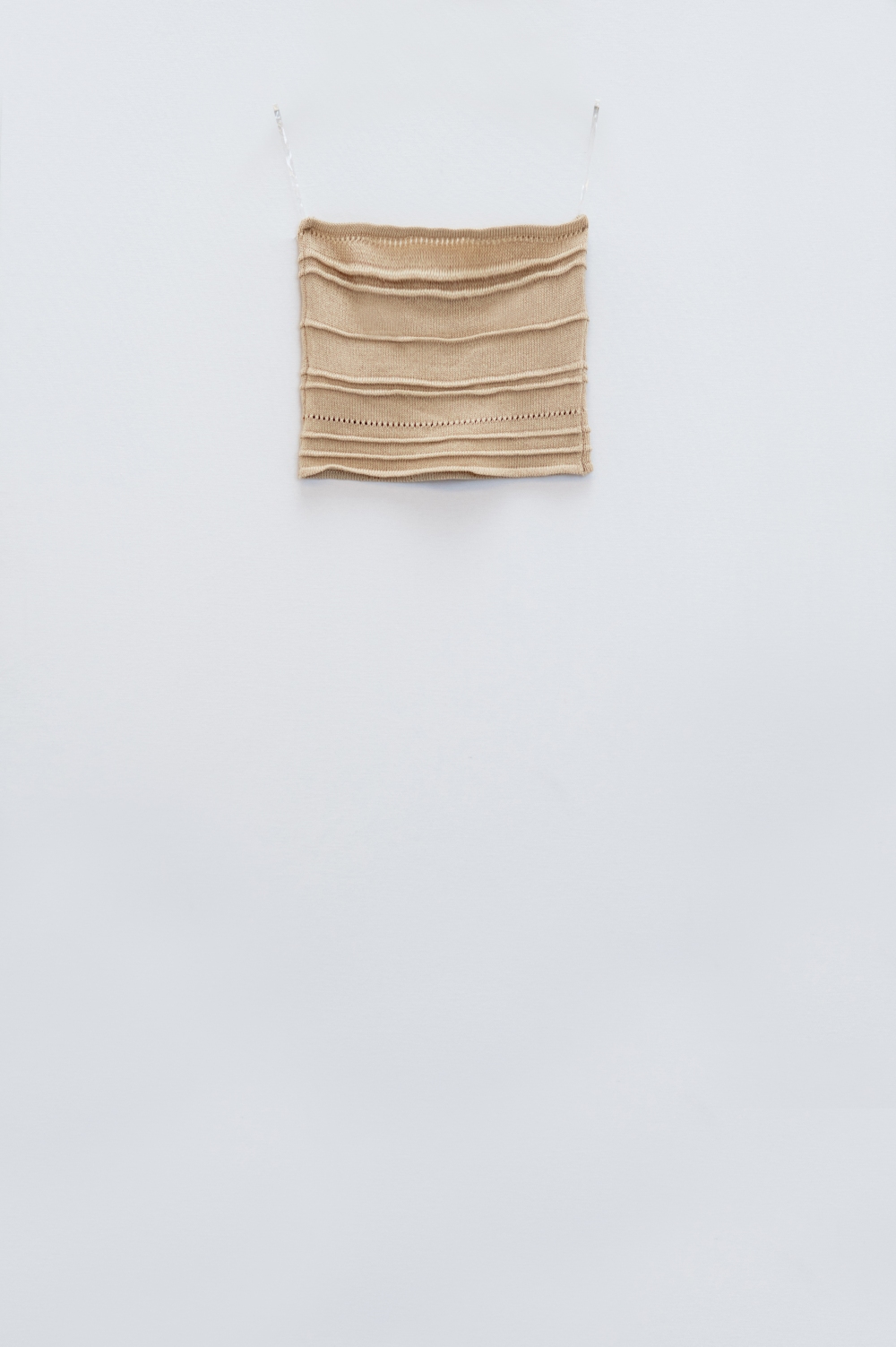 Top Bodycon De Punto Sin Tirantes En Beige Top Bodycon De Punto Sin Tirantes En Beige