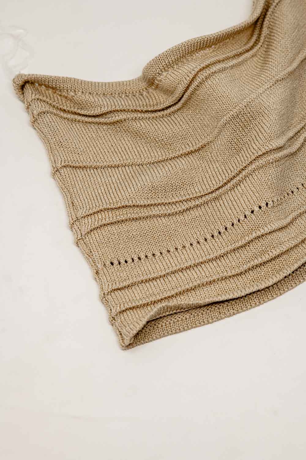 Top Bodycon De Punto Sin Tirantes En Beige Top Bodycon De Punto Sin Tirantes En Beige