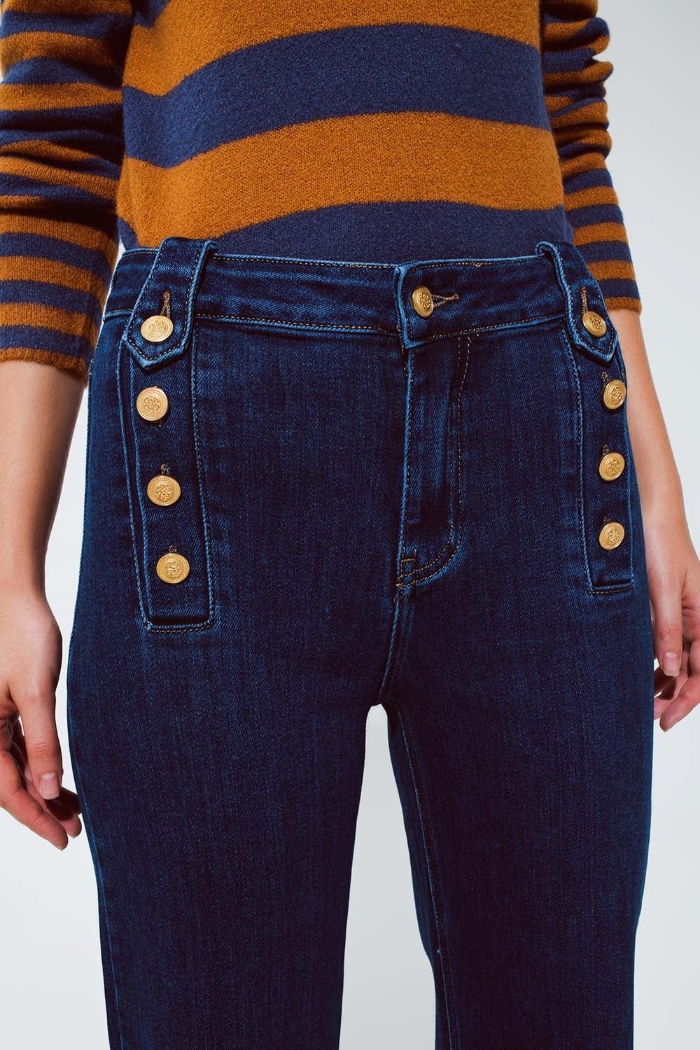 Calças de ganga de perna larga 100% tencel, Jeans para Mulher