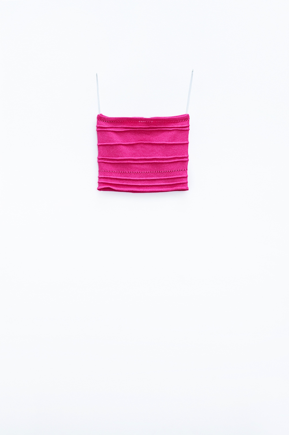 Top Bodycon De Punto Sin Tirantes En Fucsia Top Bodycon De Punto Sin Tirantes En Fucsia