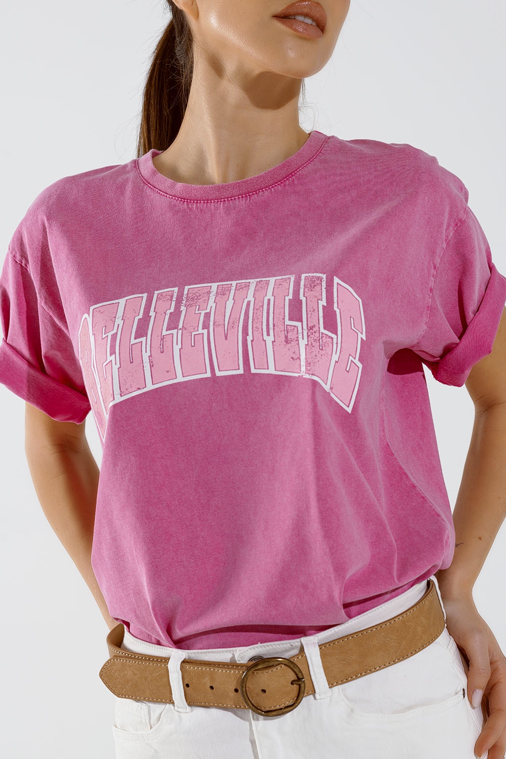 Camiseta Belleville Efecto Lavado Rosa Camiseta Belleville Efecto Lavado Rosa