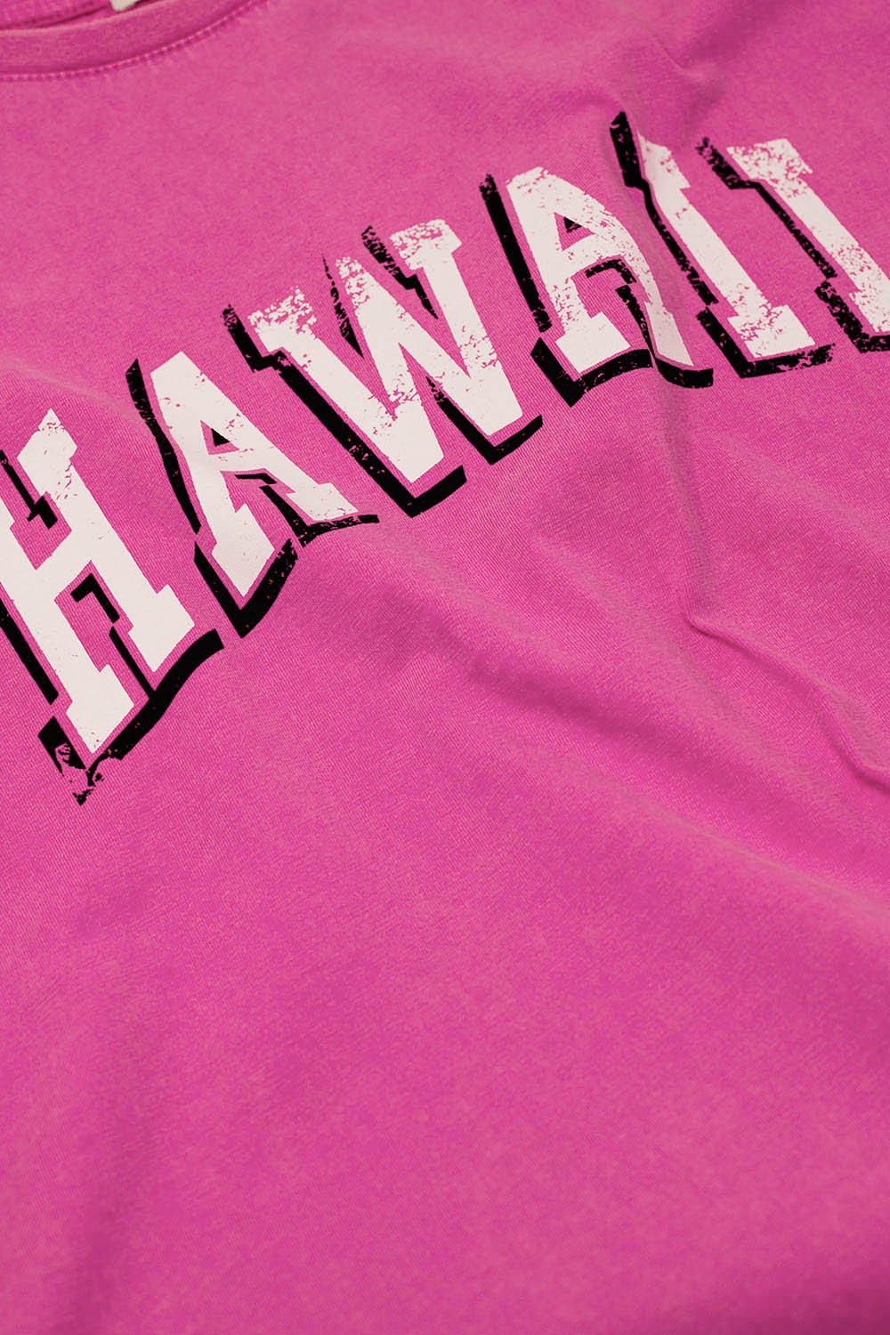 Camiseta Hawaii Efecto Lavado En Fuschia