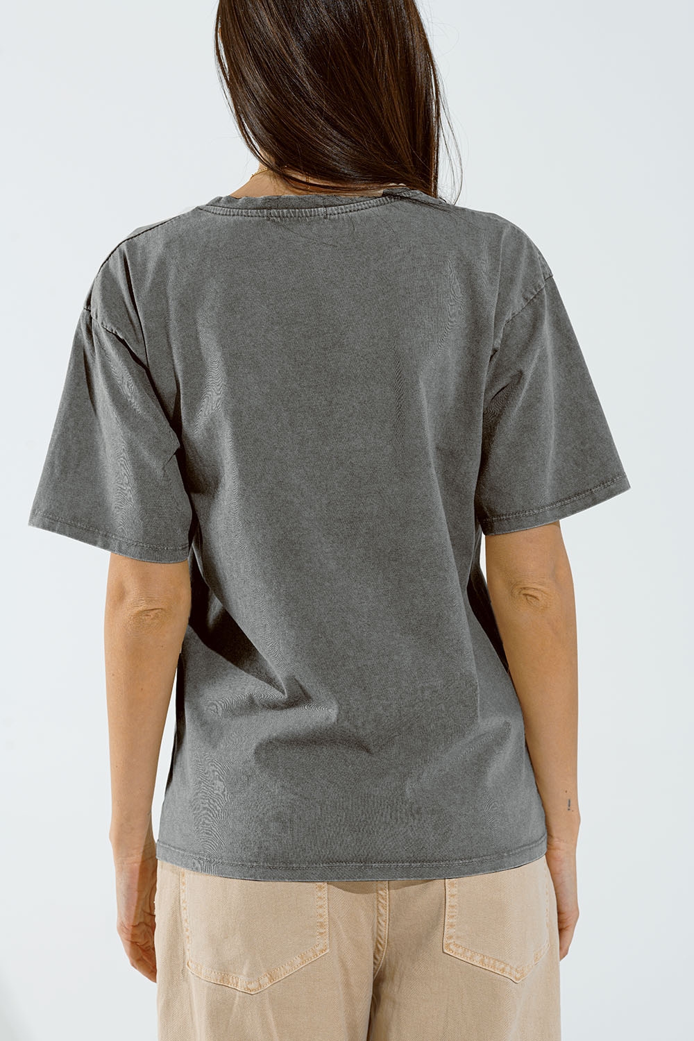 Camiseta Hawaii Efecto Lavado Gris Camiseta Hawaii Efecto Lavado Gris
