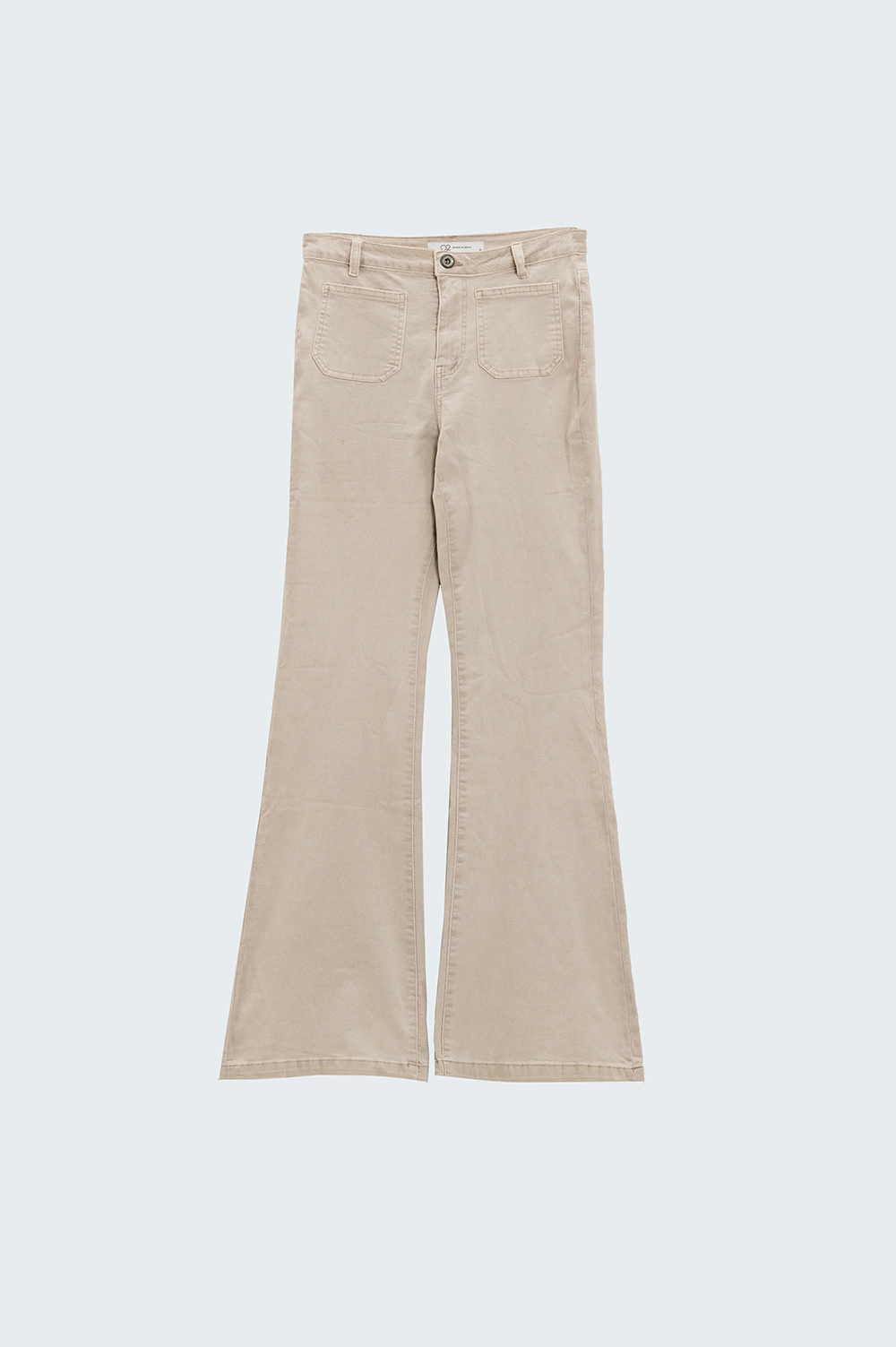 Beige Skinny Flared Jeans Con Bolsillo Delantero Beige Skinny Flared Jeans Con Bolsillo Delantero