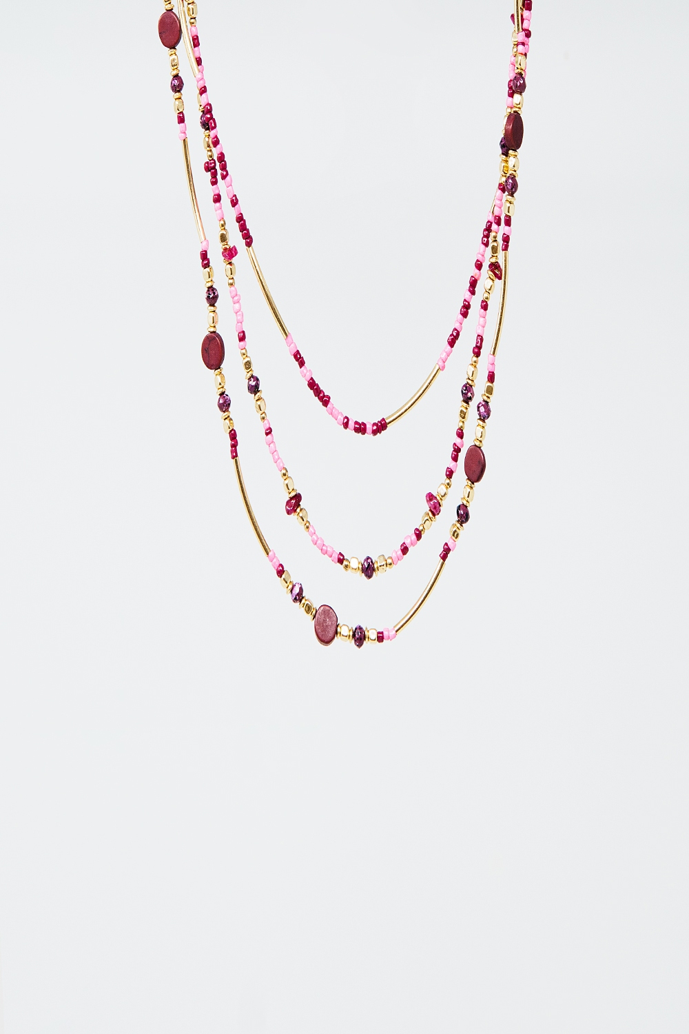 Collar 3 en 1 con piedras multicolor