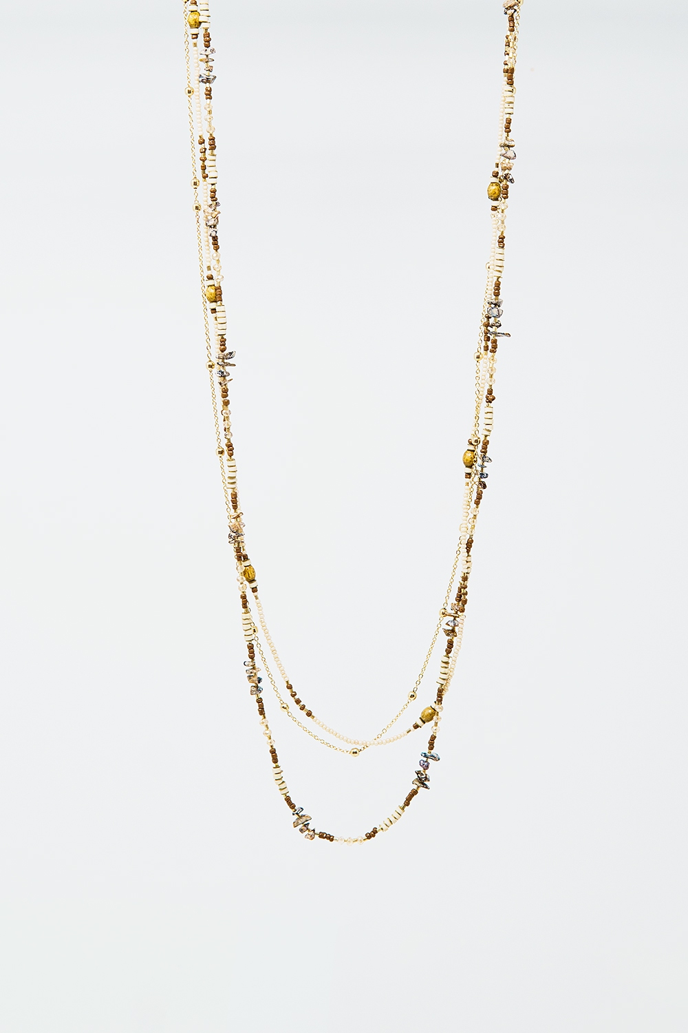 Collar 3 en 1 con diferentes tipos de cuentas
