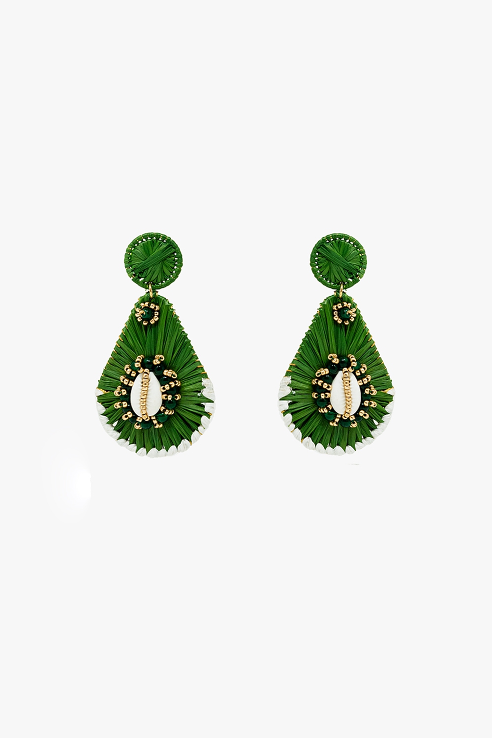 Pendientes Gota Verde Con Adornos