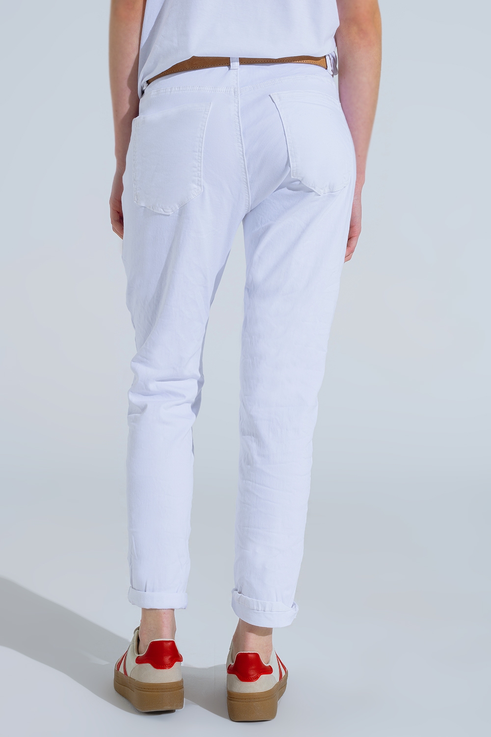 Vaqueros pitillo blancos arrugados