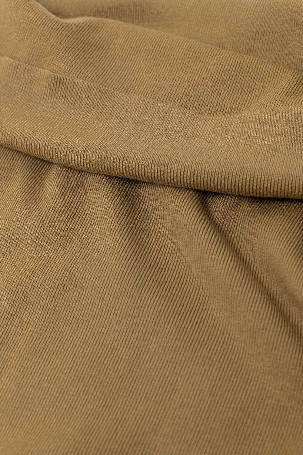 Maxi Vestido Bardot de punto ancho en camel
