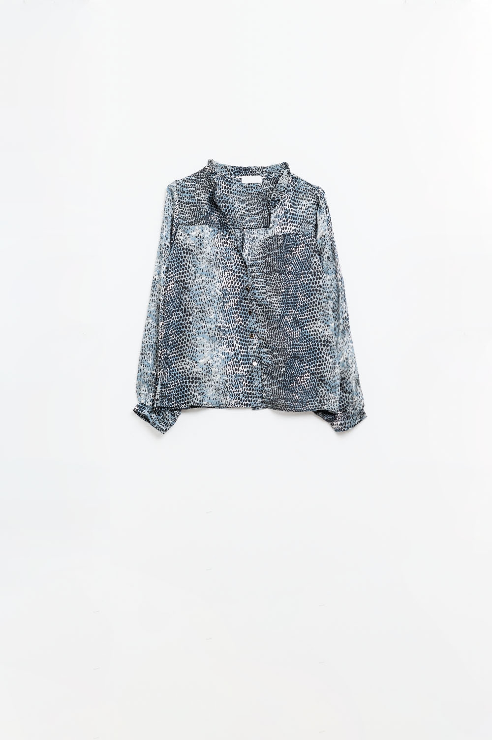 blusa de gasa con estampado de leopardo gris blusa de gasa con estampado de leopardo gris